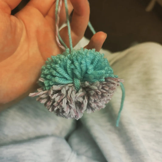 Double the colour Pom pom Keyrings